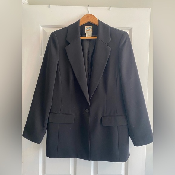Vintage TravelSmith Women’s Black Blazer Size 10 - Picture 1 of 4